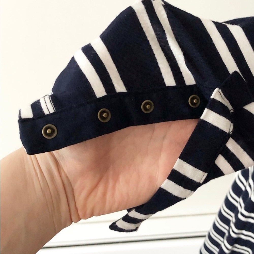 Anthropologie Maeve blue & white striped turtleneck dress size Small . - Picture 7 of 13
